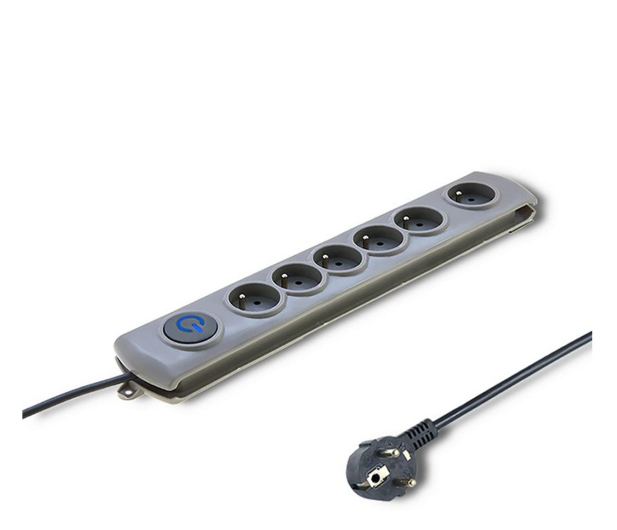 QOLTEC Quick Switch, 6 gniazd, 1,8m, szara 50165 - 462007 - zdjęcie